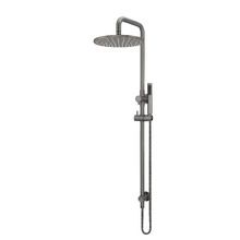 Round 300mm Twin Shower With Single Function Hand Shower & Square Gooseneck